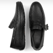 Crossstep Men’s Genuine Leather Penny Loafer – Black