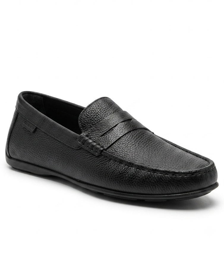 Crossstep Men’s Genuine Leather Penny Loafer – Black