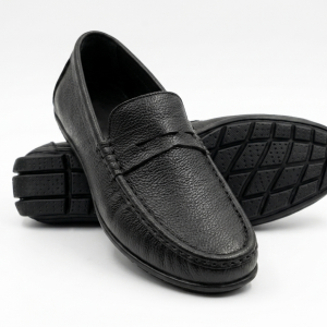 Crossstep Men's Leather Penny Loafer – Driving Moccasin Black