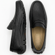 Crossstep Men’s Leather Penny Loafer – Driving Moccasin Black