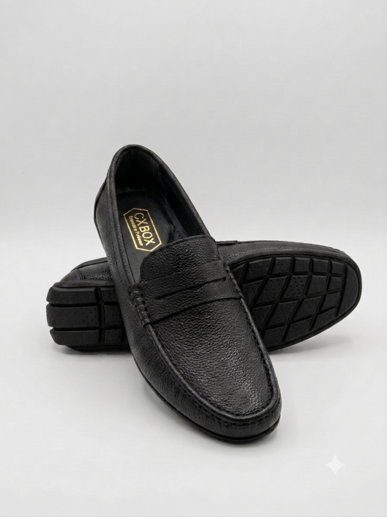 Crossstep Men’s Genuine Leather Penny Loafer – Black